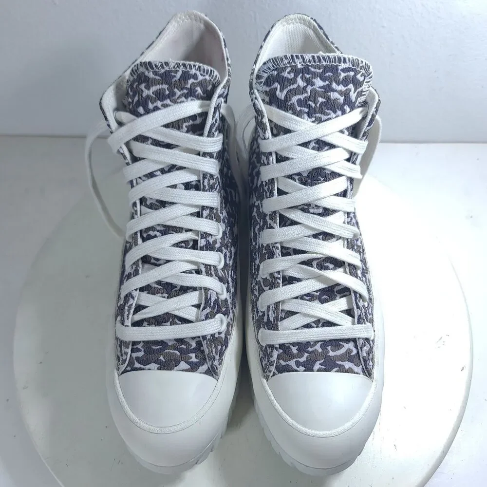 Converse All Star Lugged 2.0 High Platform Women Sz 8.5 Jacquard Sand Dune EUC